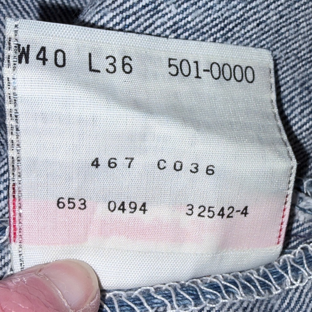 Vintage 1994 Levis 501xx Men's 38x32 Blue Denim Straight Leg Button Fly USA 90s - Picture 5 of 7